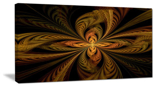 Colorful Fractal Flower Pattern, Oversized Abstract Canvas Art Print, 60x28