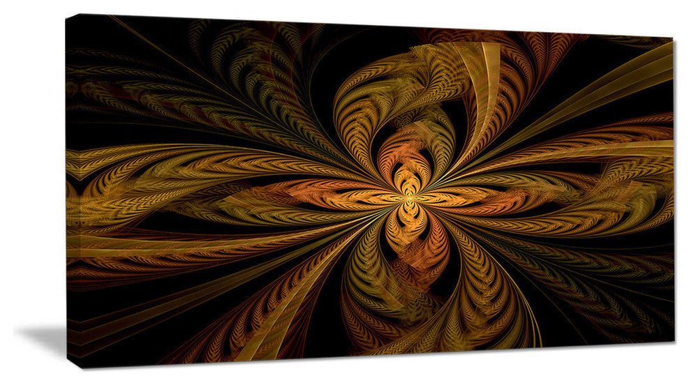 Colorful Fractal Flower Pattern, Oversized Abstract Canvas Art Print, 60x28