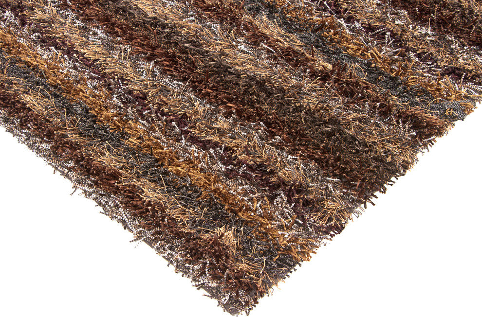 Kubu Striped Area Rug, Brown, 5'x7'6" Rectangle