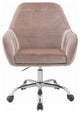 Stylish Mauve Rose Velvet Office Desk Chair on Wheels