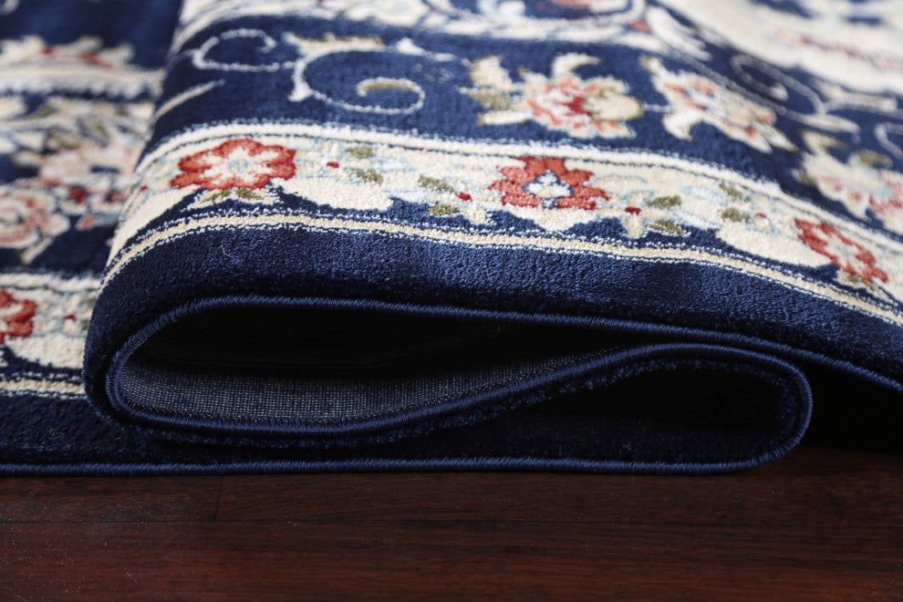 Blue Floral Medallion Transitional Turkish Rug Oriental Carpet 10x10