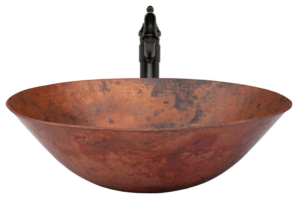 Catalonia Copper Vessel Sink and Faucet Set, Oil Rubbed Bronze