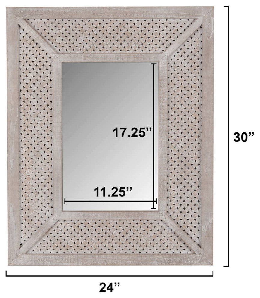 Decorative Square Wooden Accent Mirror