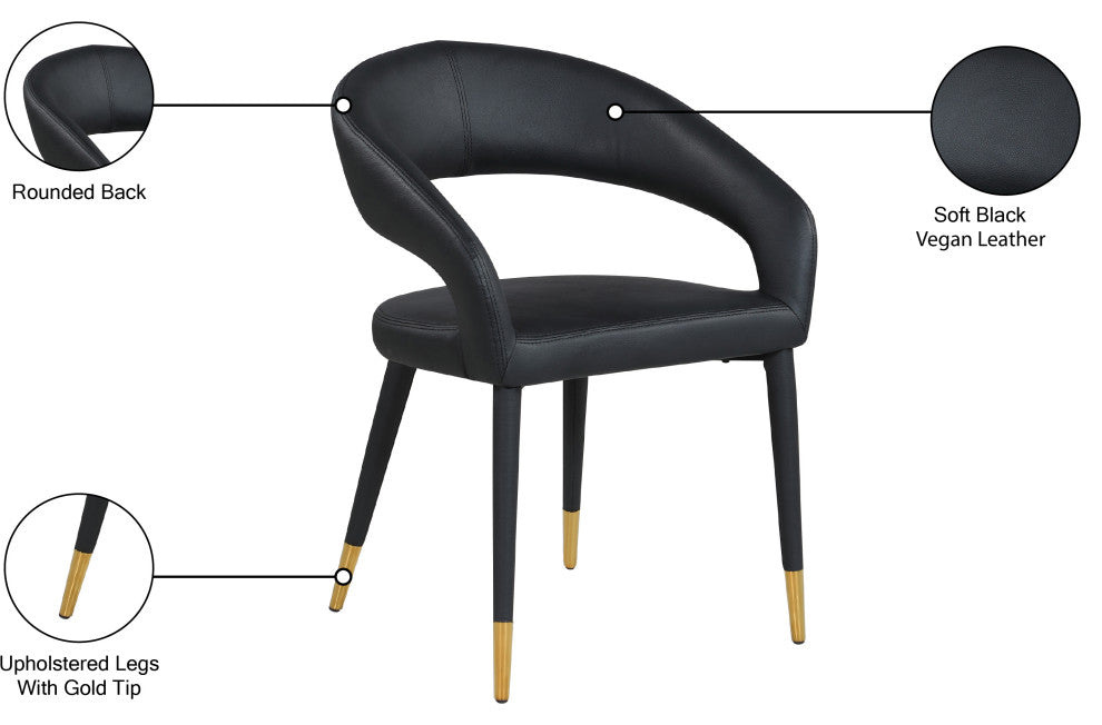 Destiny Dining Chair, Black, Faux Leather