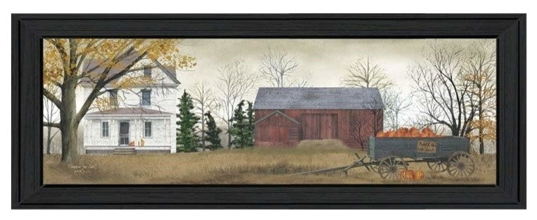 "Pumpkins For Sale" By Billy Jacobs, Printed Wall Art, Black Frame