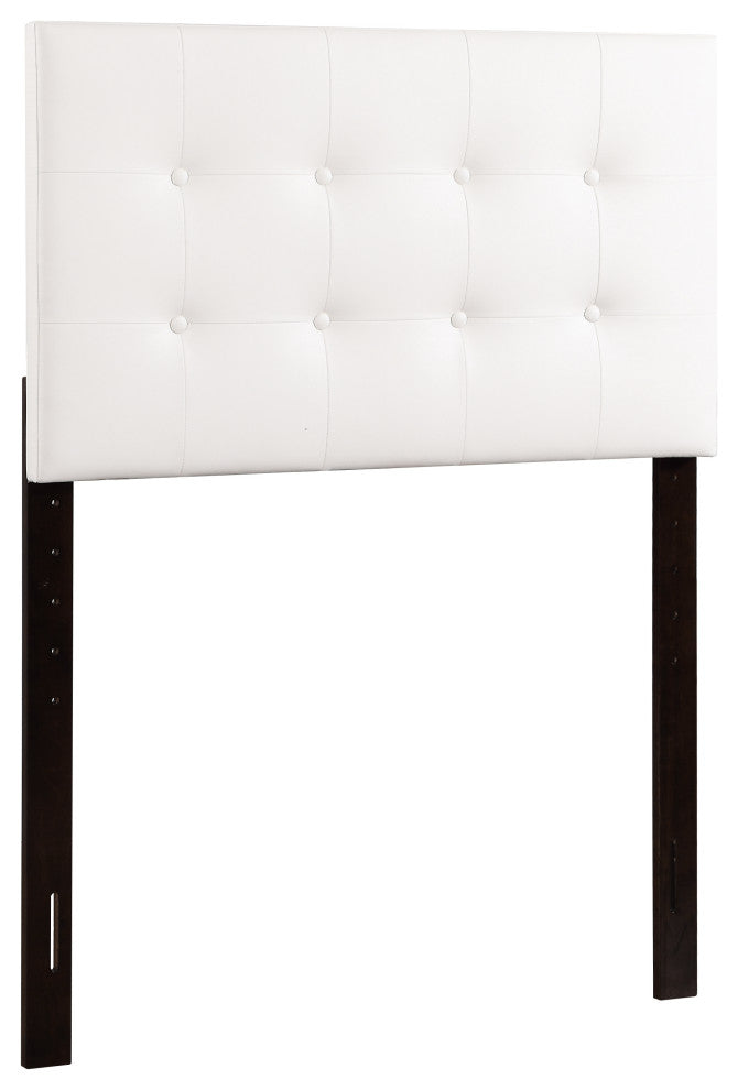 Novo 2 Faux Leather Adjustable Headboard, White, Twin