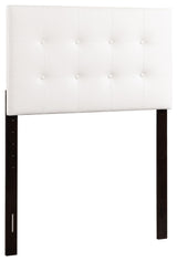 Novo 2 Faux Leather Adjustable Headboard, White, Twin
