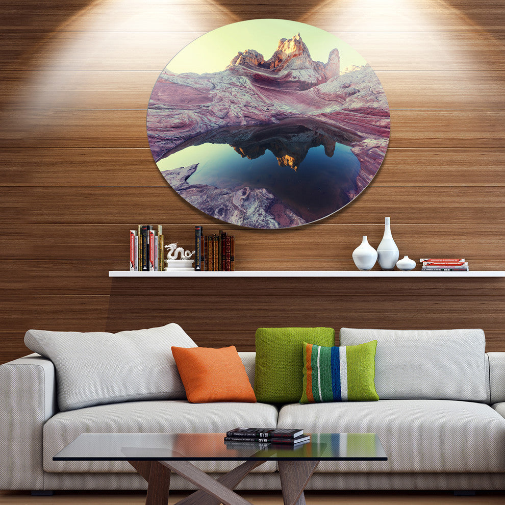 Purple-Tinged Vermilion Cliffs, Landscape Round Wall Art, 36"