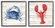 Nautical Blue Crab and Red Lobster,12 x 12