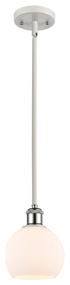 Innovations 516-1S-WPC-G121-6-LED 1 Light Pendant, White, Polished Chrome