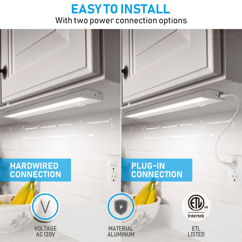 4 Pack 22" LED 3CCT Under Cabinet Light Dimmable 3000K/4000K/5000K Selectable