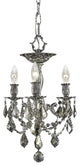 Elegant Rosalia Flush Mount, Pewter Finish With Royal Cut Crystal