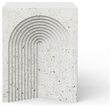 Orion Ivory Terrazzo Concrete Made Outdoor Stool