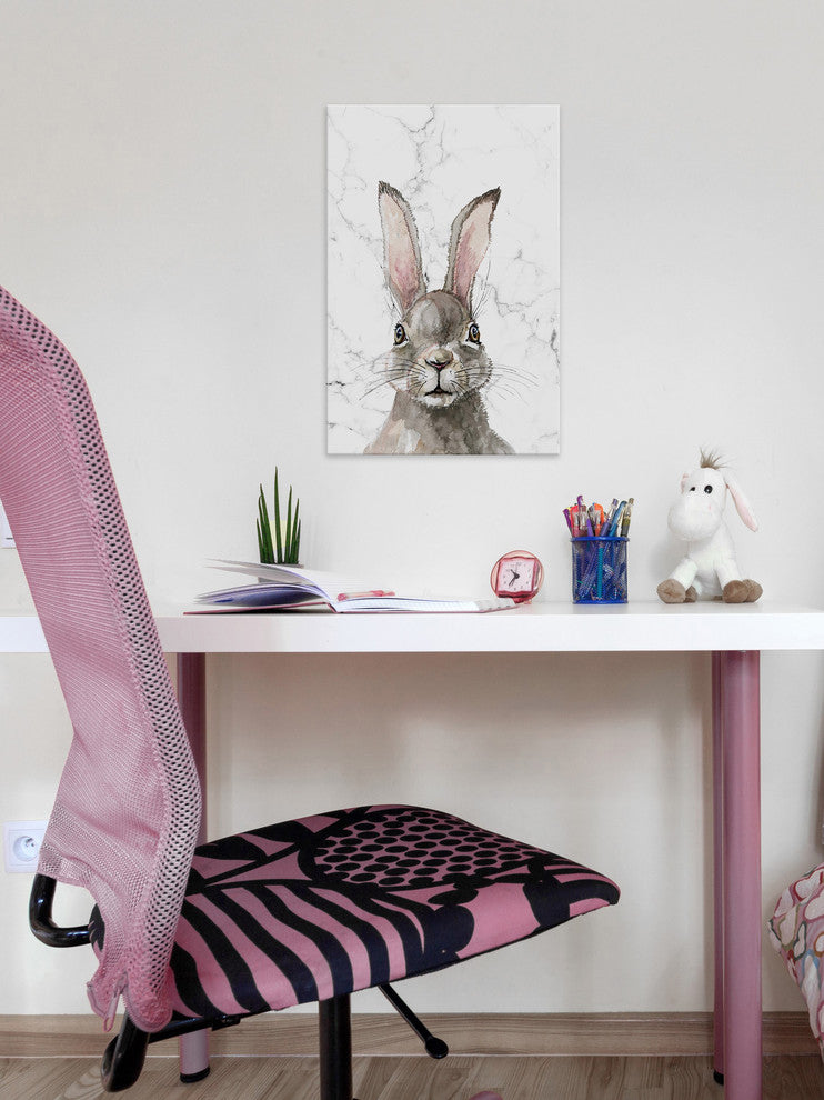 "Thinking Rabbit" Painting Print on Wrapped Canvas, 16"x24"