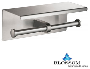 Blossom Double Toilet Tissue Holder, Brushed Nickel