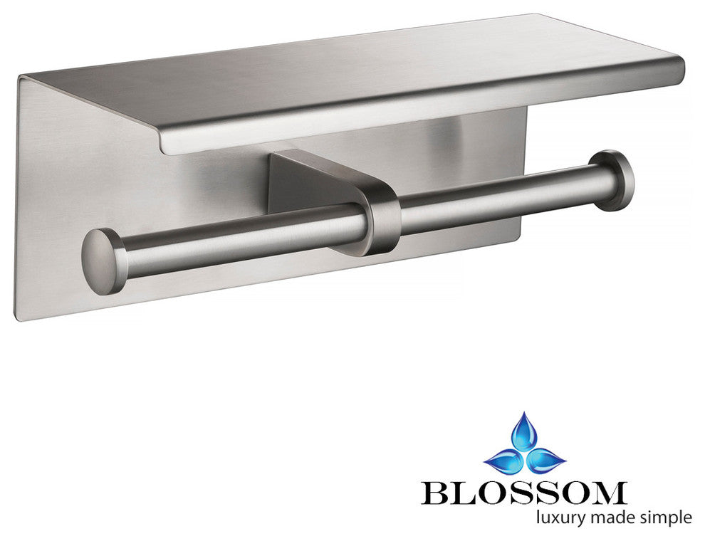 Blossom Double Toilet Tissue Holder, Brushed Nickel