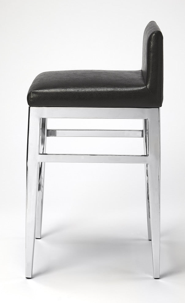 Butler Kelsey Stainless Steel Faux Leather Counter Stool