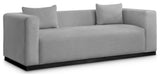 Alfie Linen Textured Fabric Upholstered Sofa, Grey