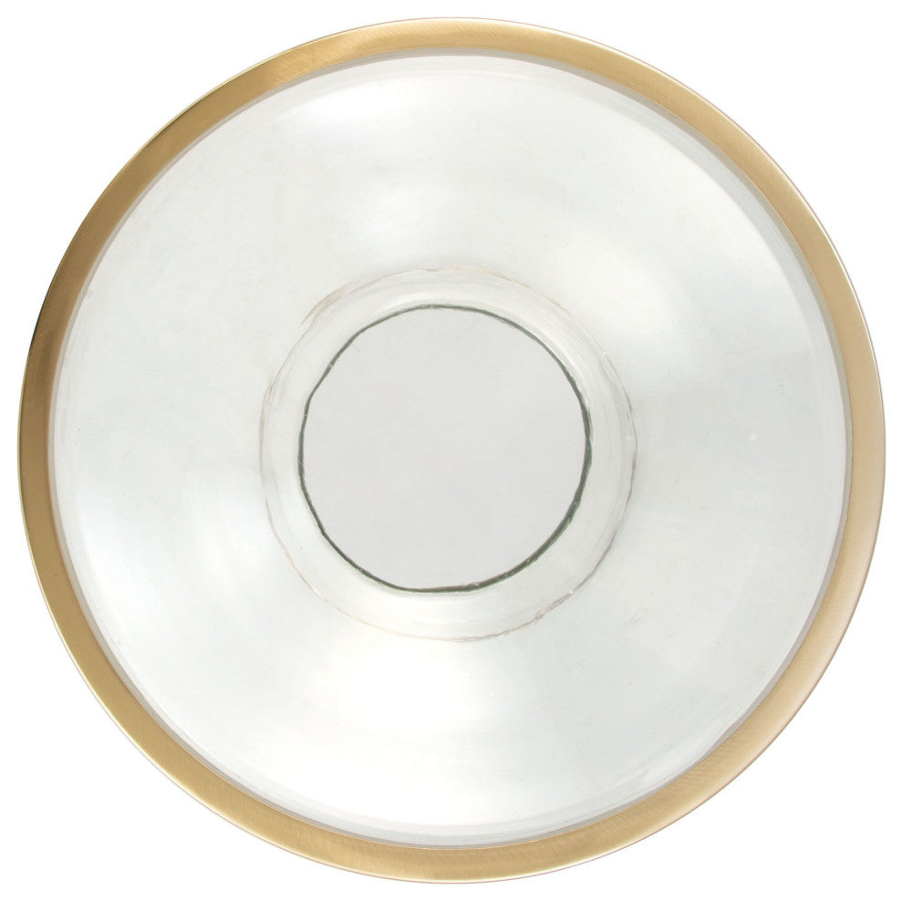 Sofa Side Table, Round, Glass, Metal, Clear, Gold, Lounge Lobby Hospitality
