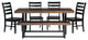 6-Piece Farmhouse Dining Set - Mahogany/Black
