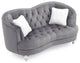 Jewel Velvet Loveseat, Blue, Gray