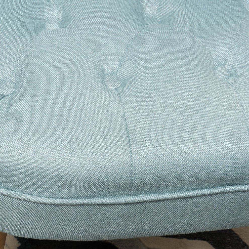 GDF Studio Donna Plush Modern Tufted Accent Chair, Light Blue