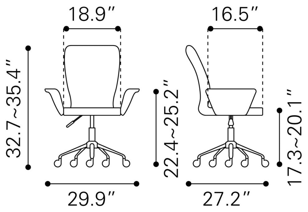 Computer Chair, Faux Vinyl Leather, Steel, Black, Chrome, Home Business Office