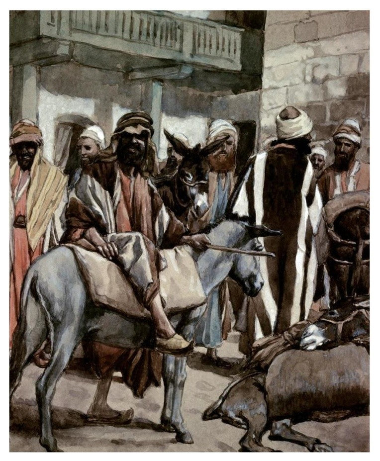 "Joseph Sends His Brethren Away With Full Sacks" Print by James Tissot, 15"x18"