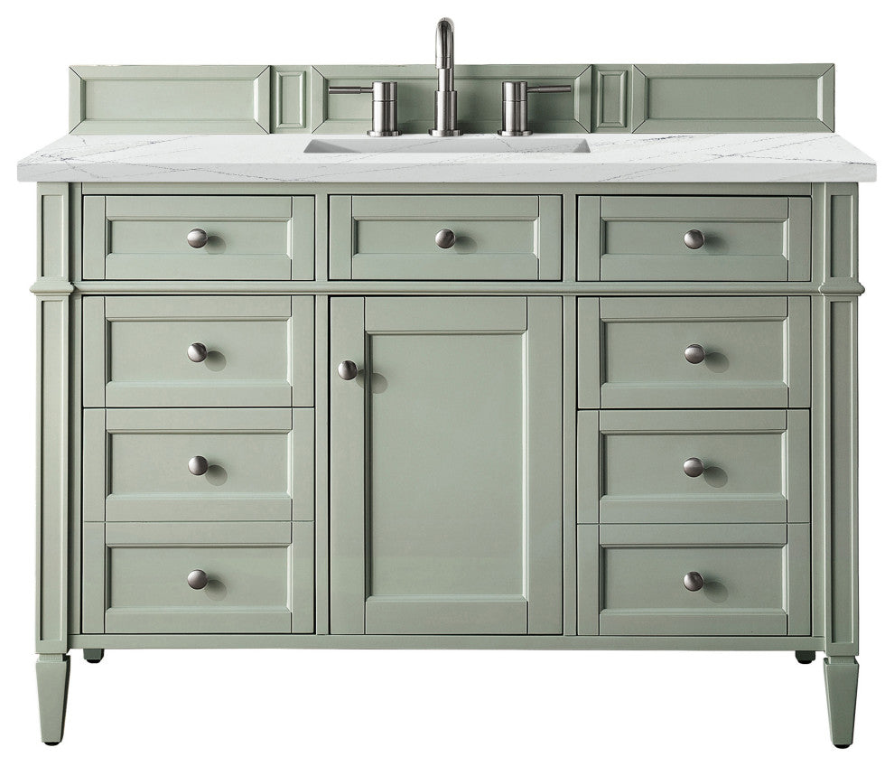 James Martin 650-V48-SGR-3ENC 48" Sage Green Single Vanity w/ 3 CM Quartz Top