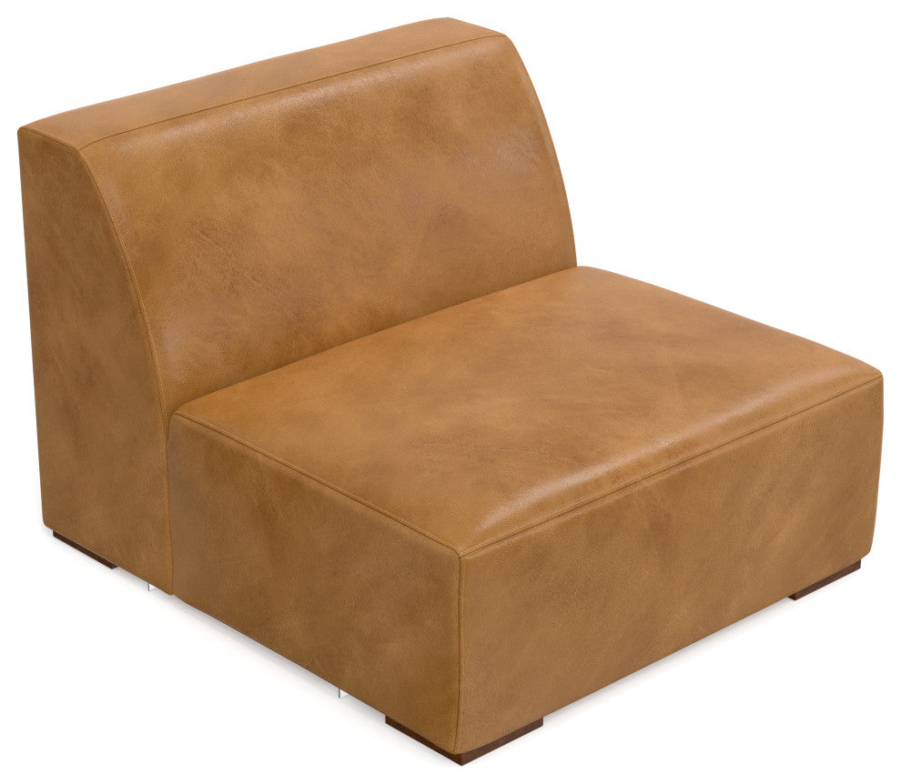 Rex Center Armless Sofa Module in Genuine Leather