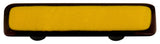 Art Glass Rectangle Bordered Pull, Black Post, Black Border Sunflower Yellow