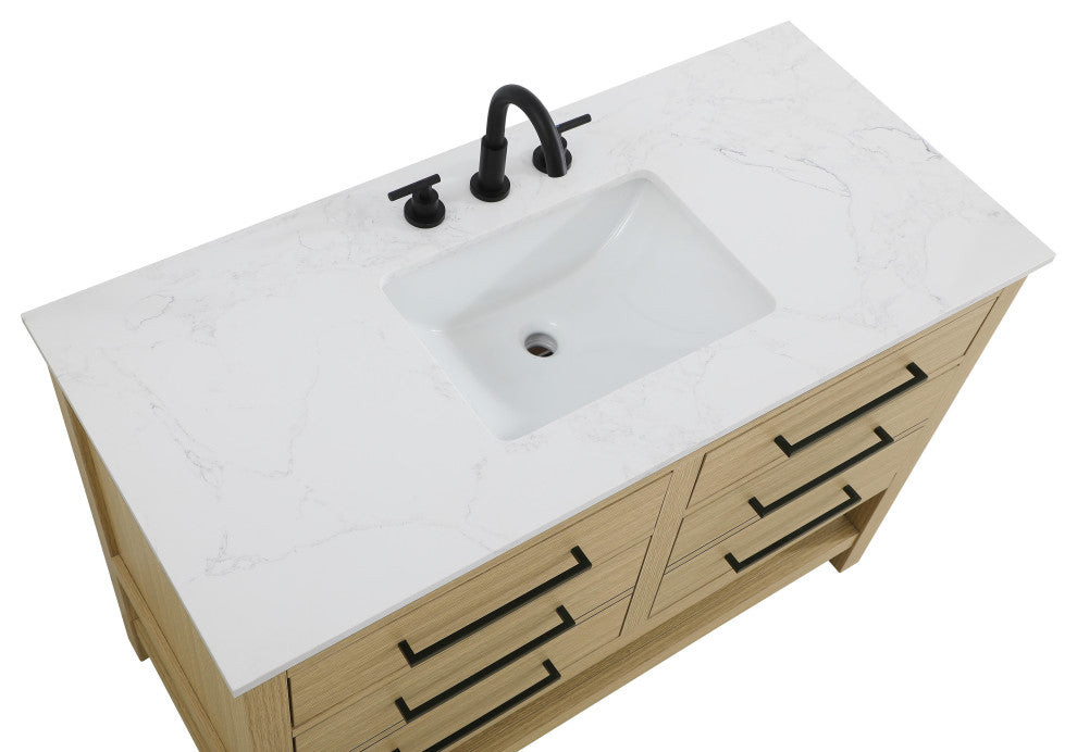 Home Living 48" Single Bathroom Vanity, Honey Brown