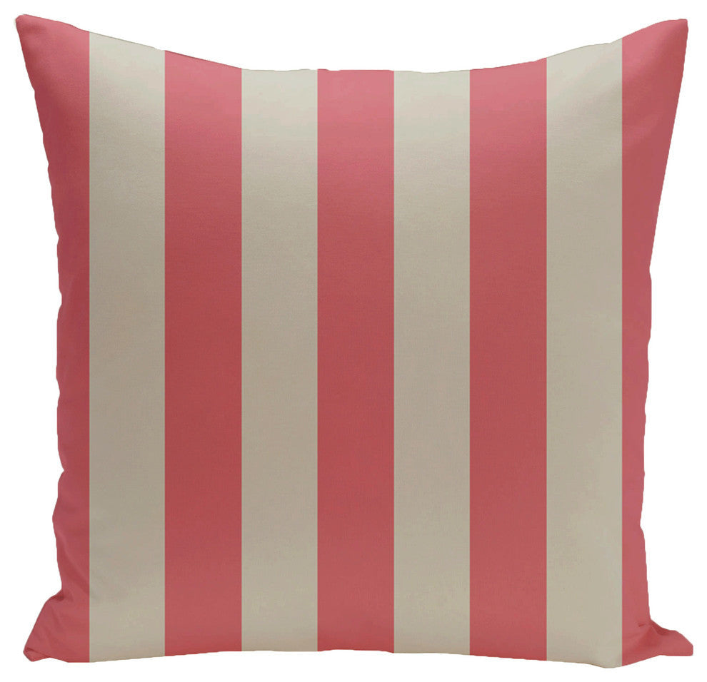 Stripe Decorative Pillow Latte Coral, 26"x26"