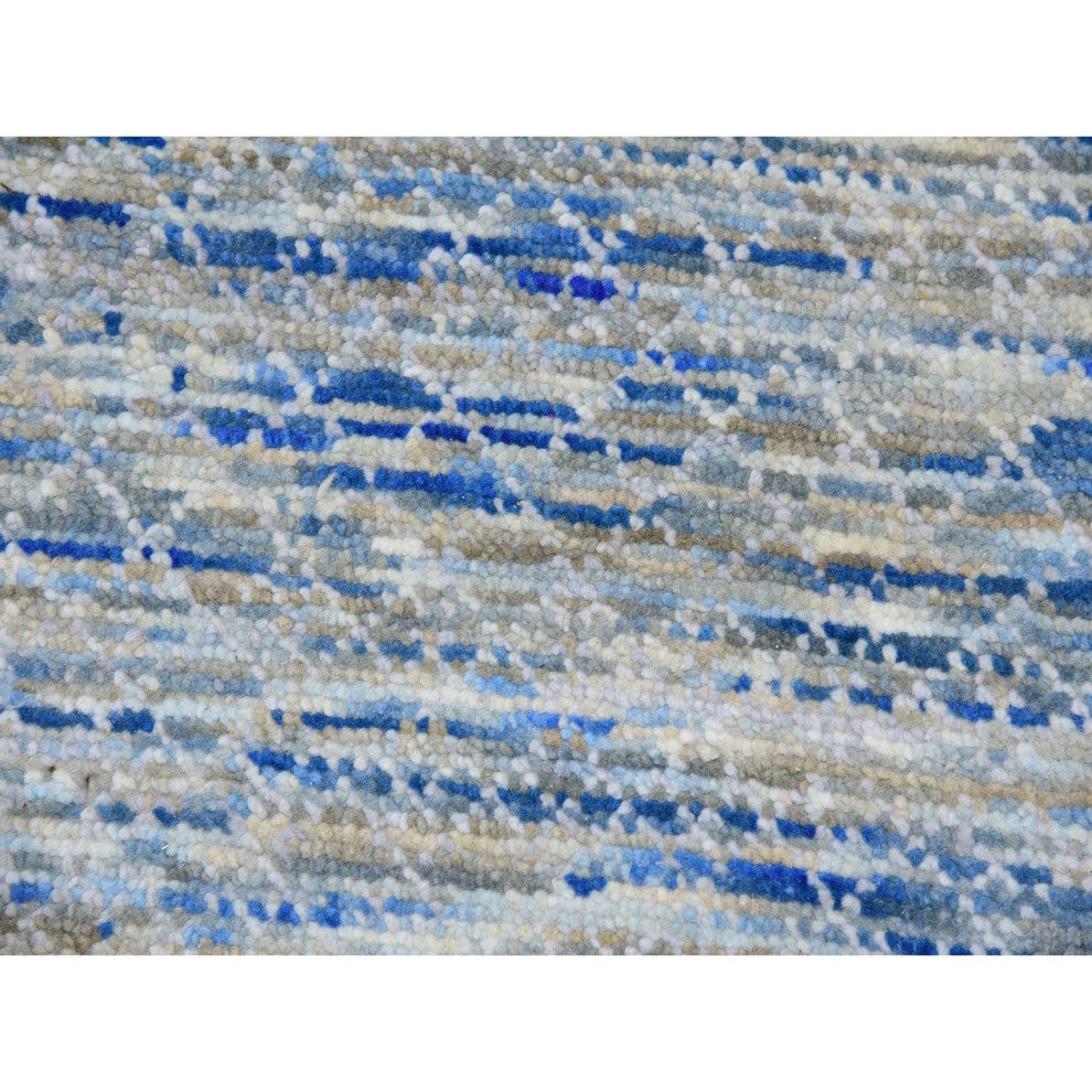 Cadet Gray Dyed 100% Wool Hand Knotted Chiaroscuro Collection Rug, 10'x14'1"