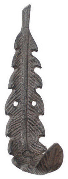 Cast Iron Decorative Feather Hook 6"