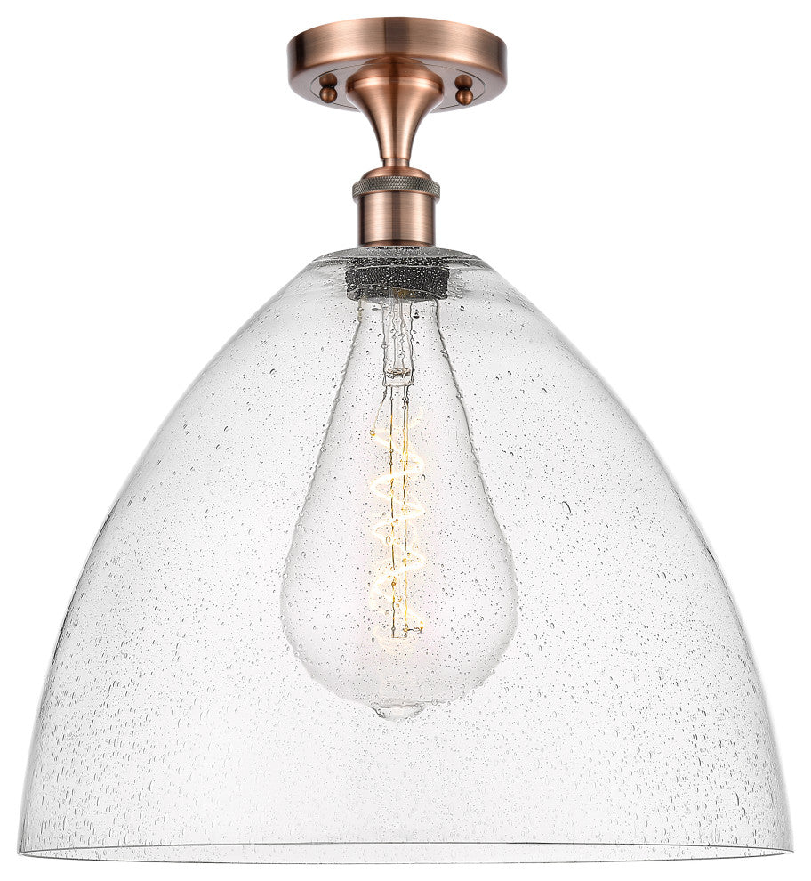 Innovations 516-1C-AC-GBD-164 1 Light Semi-Flush Mount, Antique Copper