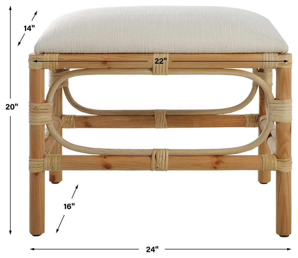 Laguna Small Bench, White