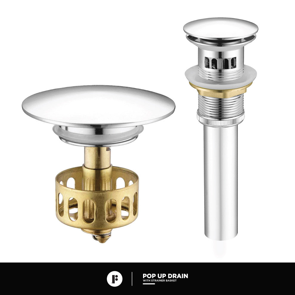 Fine Fixtures Modern Single Hole Bathroom Sink Faucet with Pop-up Drain