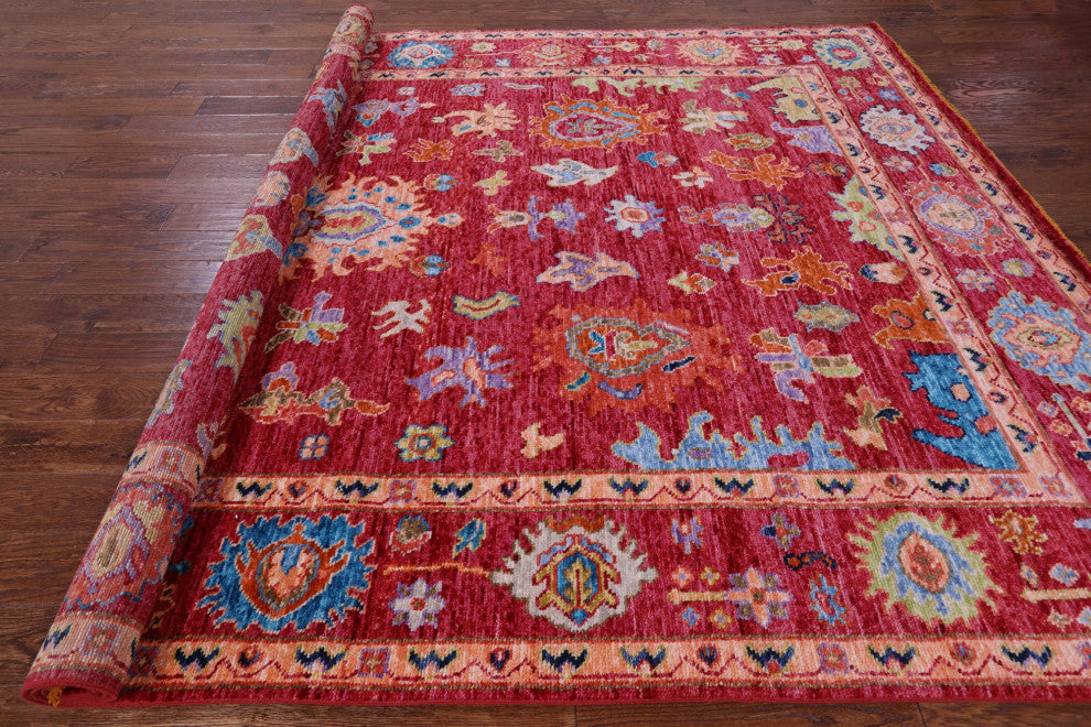 8' 2" X 9' 11" Handmade Turkish Oushak Wool Rug - Q13543