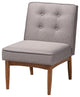 Marleen Mid-Century Modern Gray Fabric Wood Dining Chair