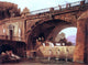 Hubert Robert Washerwomen below a Bridge, 21"x28" Wall Decal