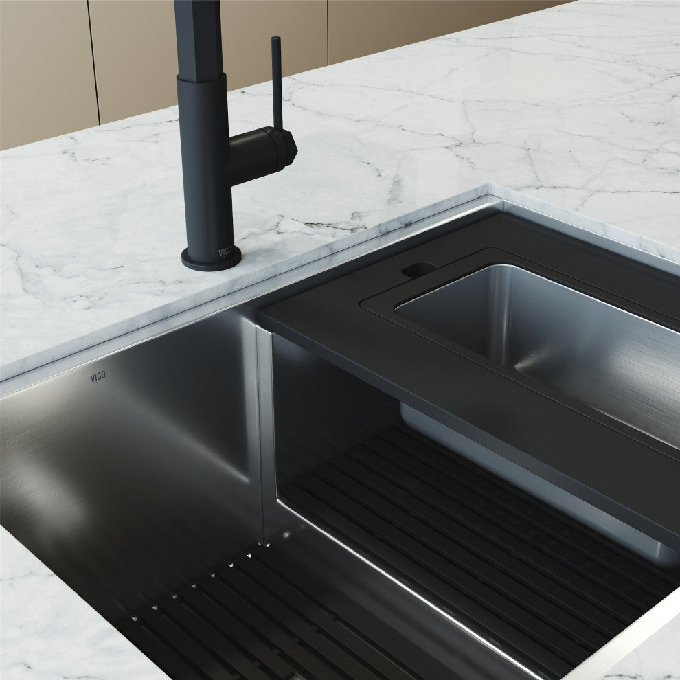 Hampton 24"L x 17"W Stainless Steel Undermount Workstation Kitchen Sink