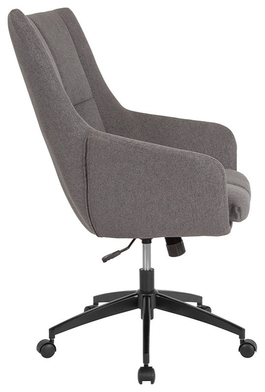 Barcelona Home And Office Upholstered High Back Chair In Dark Gray Fabric