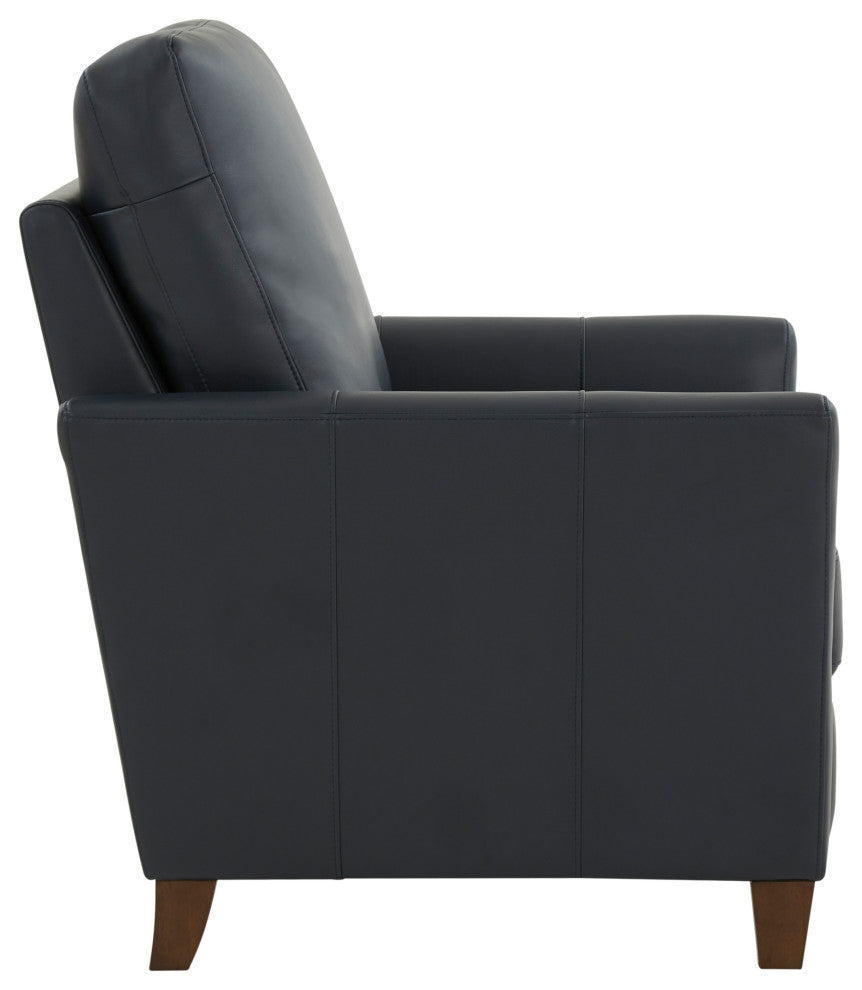 Penny Midnight Blue Faux Leather Modern Recliner