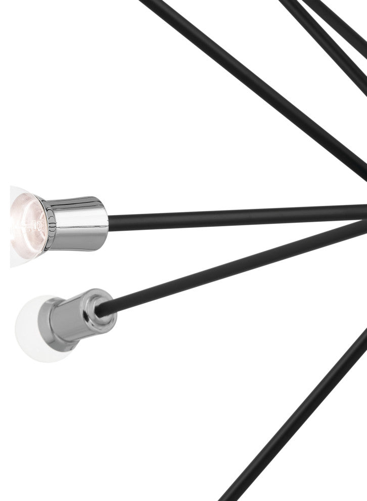 Armstrong 63" 16 Light Chandelier, Black
