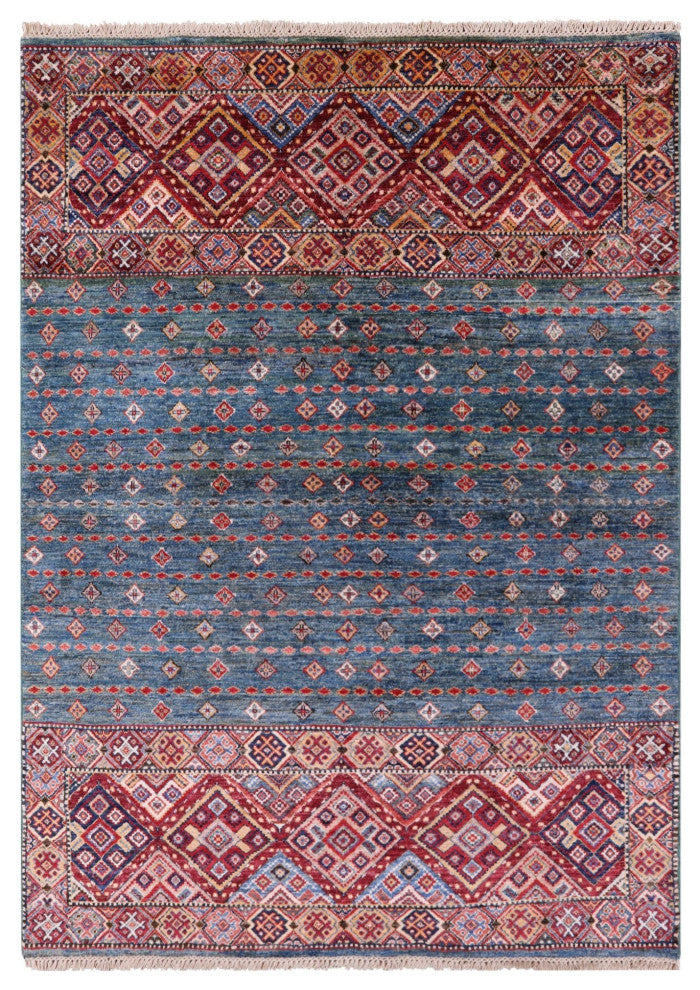 Super Kazak Khorjin Handmade Wool Rug 4' 11" X 6' 9" Q7632