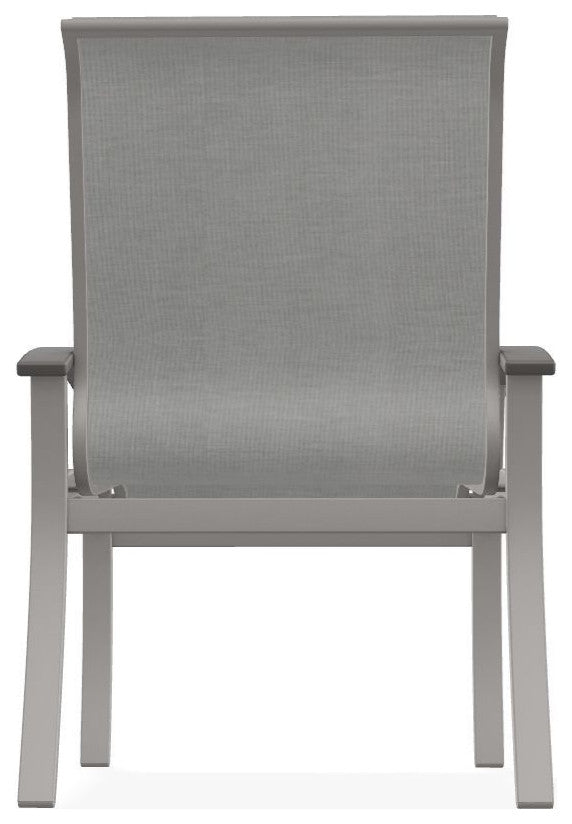 Belle Isle Sling Outdoor Dining Chair, Alloy/Warm Gray