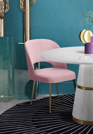 Swell Velvet Chair, Blush