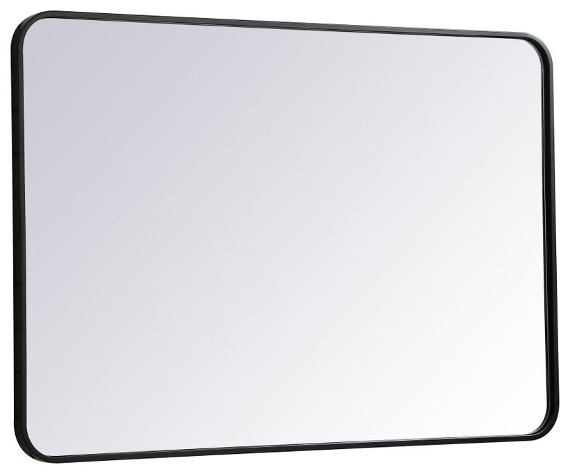 Ellis Soft Corner Metal Rectangular Mirror, Black, 27"x40"