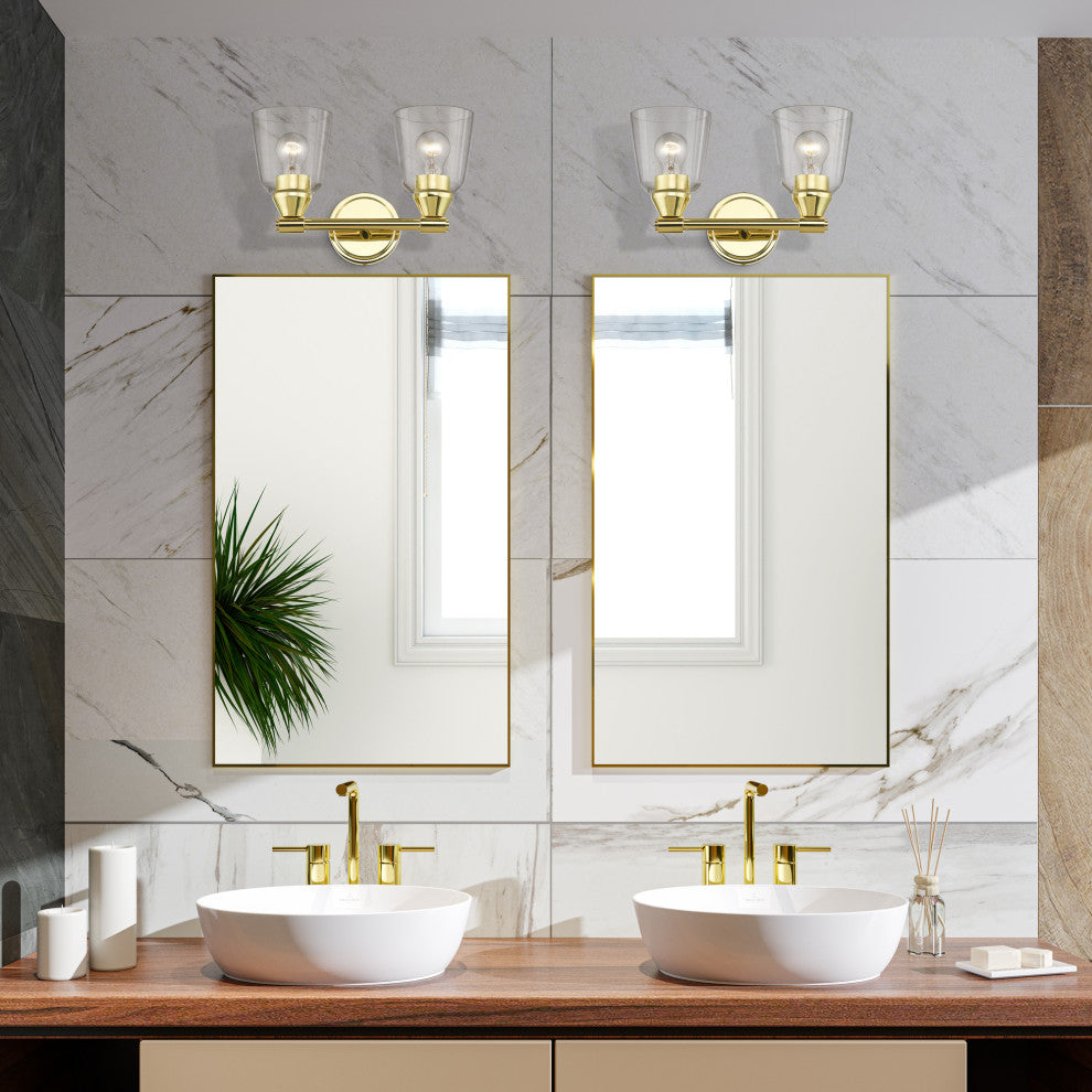 Catania 2-Light Polished Brass Vanity Sconce